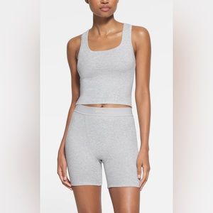 SKIMS NWT Cotton Ribbed Boxer - Heather Gray